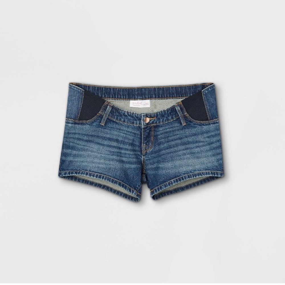 Under belly midi maternity shorts NWT BLUE 6